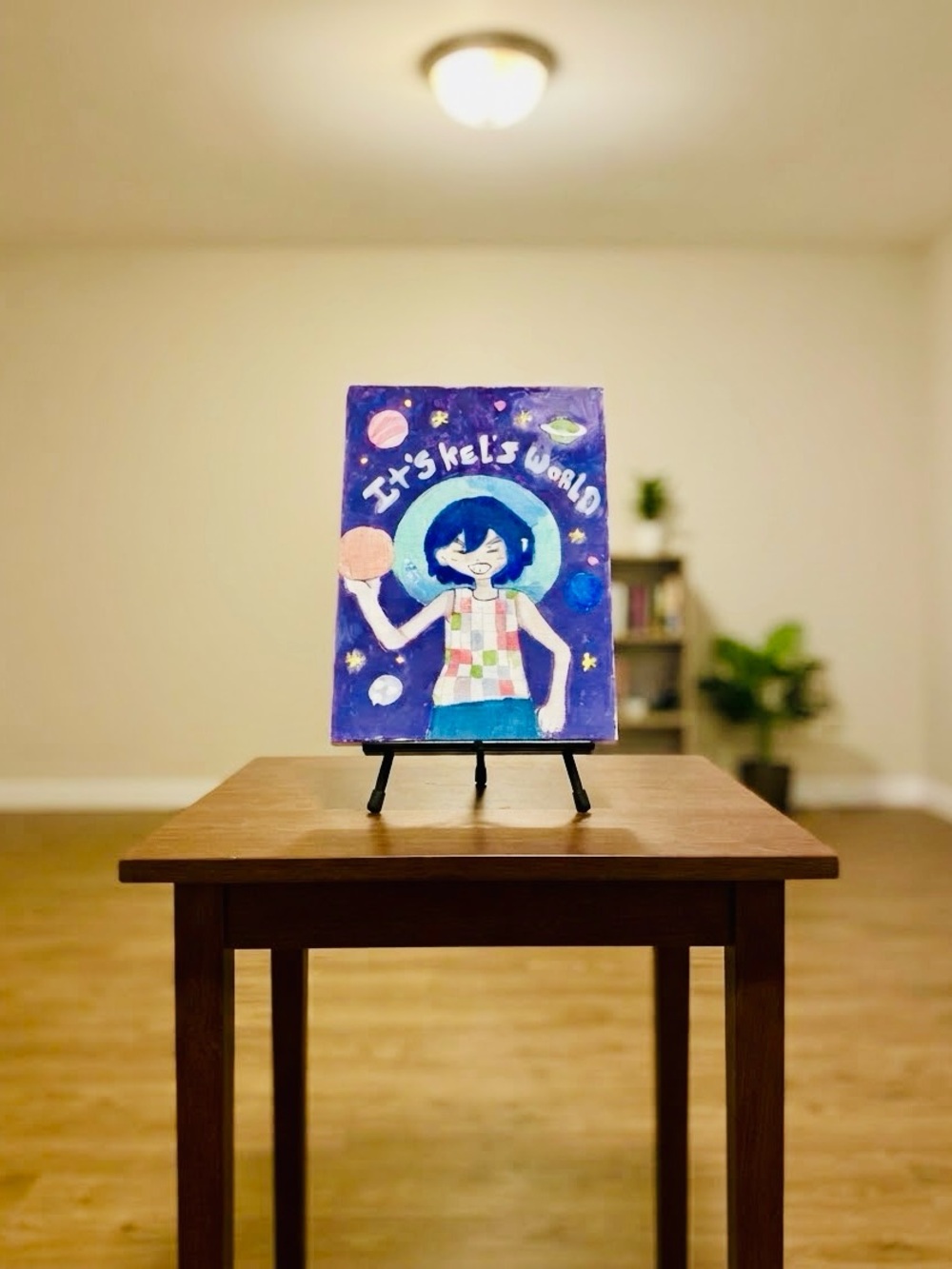 'It's Kel's World' Art on a small 5x7 Canvas
